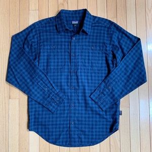 Patagonia Blue Plaid Organic Cotton Button Down Shirt Sz S